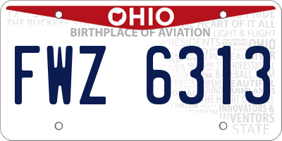 OH license plate FWZ6313