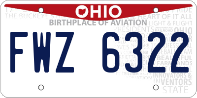 OH license plate FWZ6322