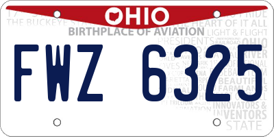 OH license plate FWZ6325