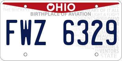 OH license plate FWZ6329