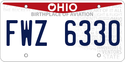 OH license plate FWZ6330