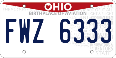OH license plate FWZ6333