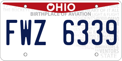 OH license plate FWZ6339