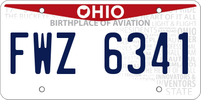 OH license plate FWZ6341