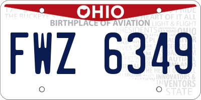 OH license plate FWZ6349