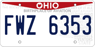 OH license plate FWZ6353