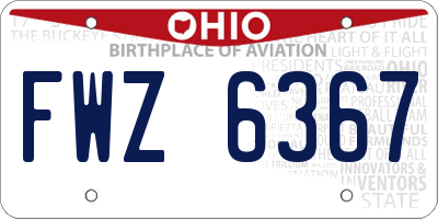 OH license plate FWZ6367