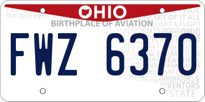 OH license plate FWZ6370