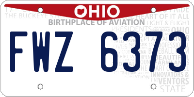 OH license plate FWZ6373