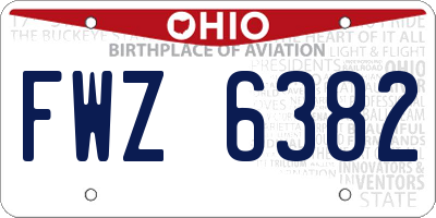 OH license plate FWZ6382