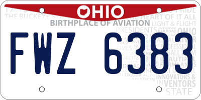 OH license plate FWZ6383