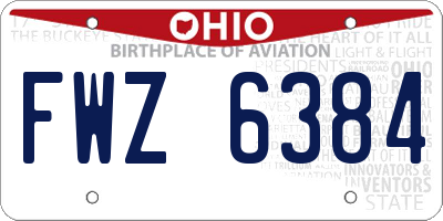 OH license plate FWZ6384