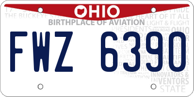 OH license plate FWZ6390