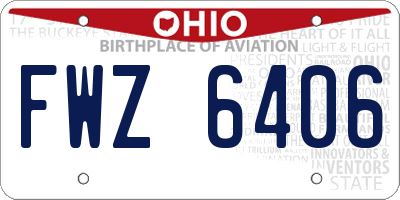 OH license plate FWZ6406