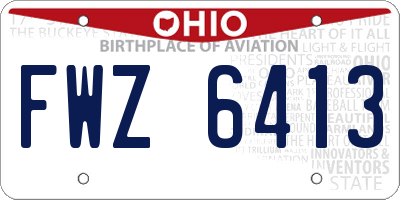 OH license plate FWZ6413