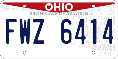 OH license plate FWZ6414