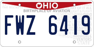 OH license plate FWZ6419