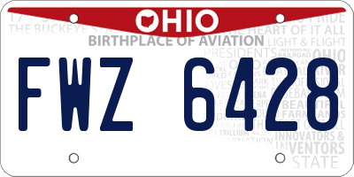 OH license plate FWZ6428