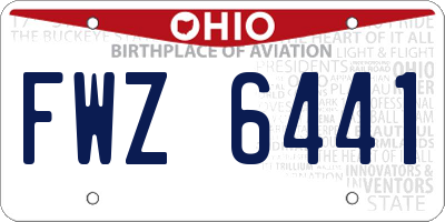 OH license plate FWZ6441