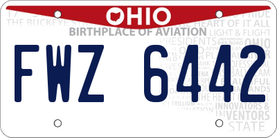 OH license plate FWZ6442