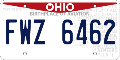OH license plate FWZ6462