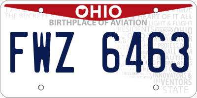 OH license plate FWZ6463