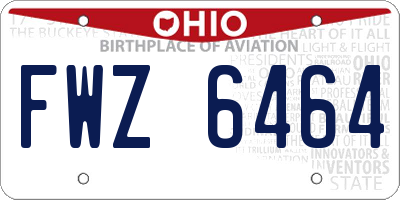 OH license plate FWZ6464