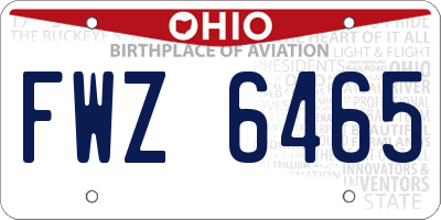 OH license plate FWZ6465