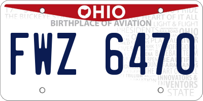 OH license plate FWZ6470
