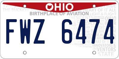OH license plate FWZ6474
