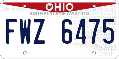 OH license plate FWZ6475