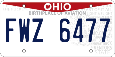 OH license plate FWZ6477