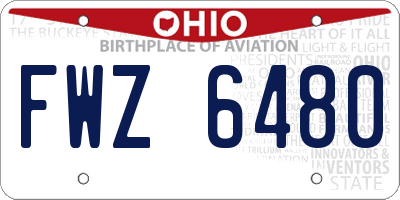 OH license plate FWZ6480