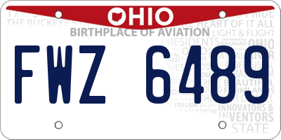 OH license plate FWZ6489