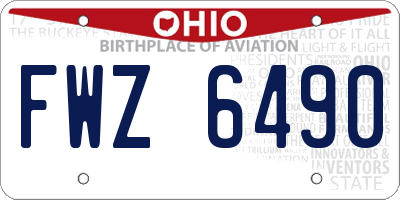 OH license plate FWZ6490