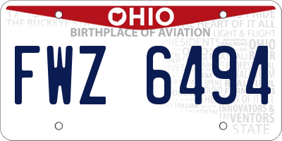 OH license plate FWZ6494