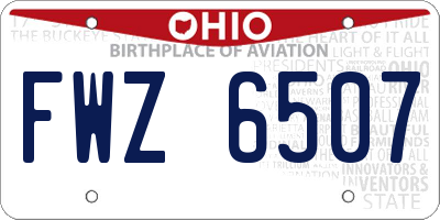 OH license plate FWZ6507