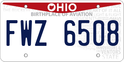 OH license plate FWZ6508