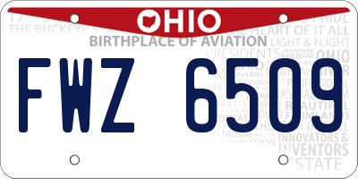 OH license plate FWZ6509