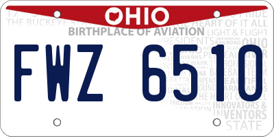 OH license plate FWZ6510