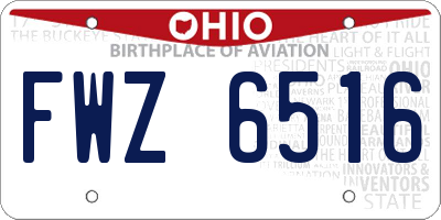 OH license plate FWZ6516