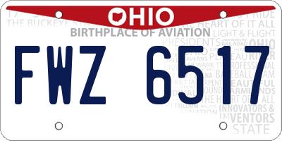 OH license plate FWZ6517