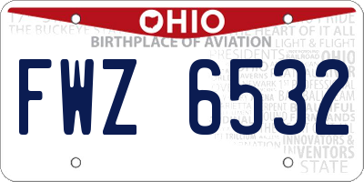 OH license plate FWZ6532