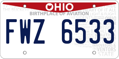 OH license plate FWZ6533