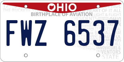 OH license plate FWZ6537