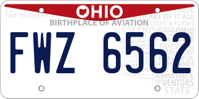 OH license plate FWZ6562