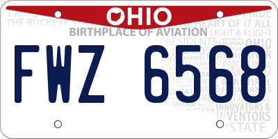 OH license plate FWZ6568