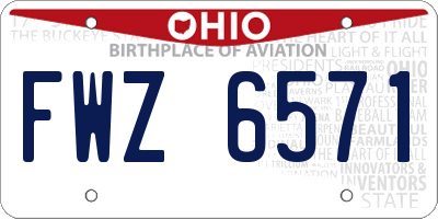 OH license plate FWZ6571