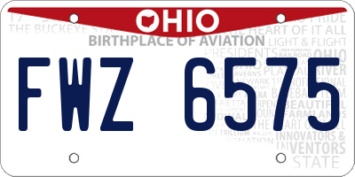 OH license plate FWZ6575