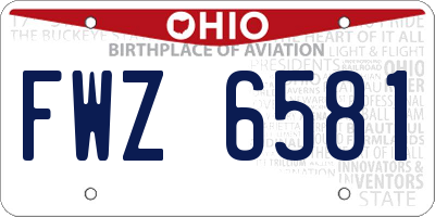 OH license plate FWZ6581